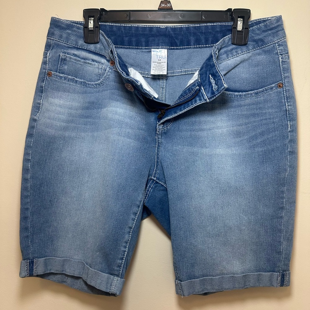 Time and Tru Light Wash Bermuda Shorts